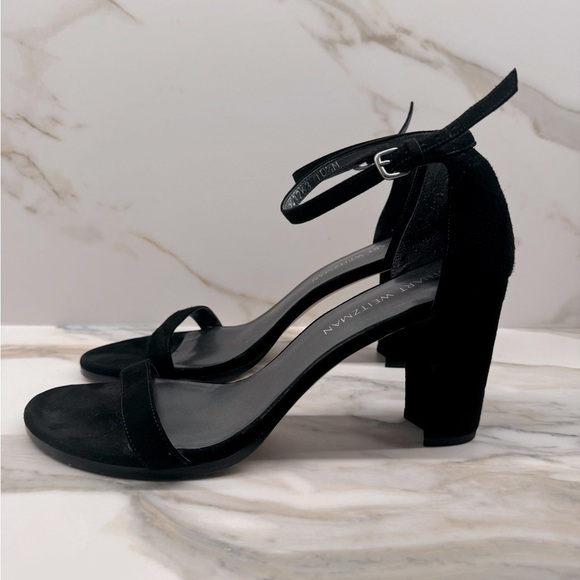 Stuart Weitzman Nearly Nude City Heels in Black Suede - Picture 3 of 11